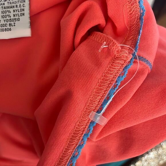 Y2K NEW Guess Blaze Orange Mesh Skirt Swim Coverup sz L - Picture 7 of 7